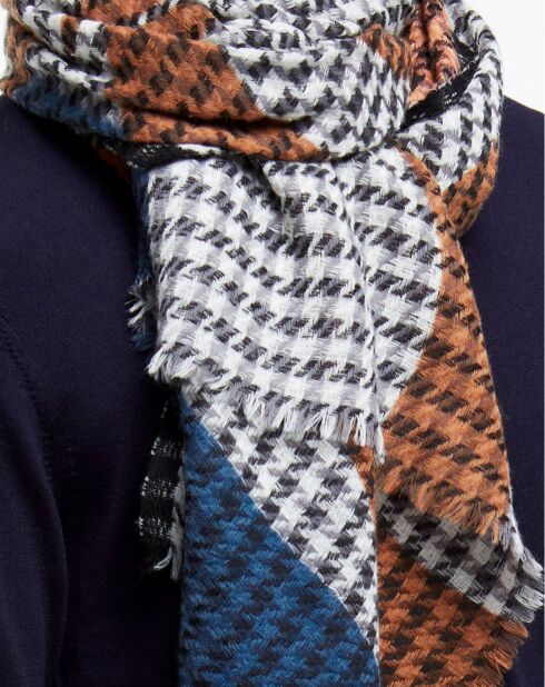 Foulard 100% Laine Décor orange - 85x190 cm