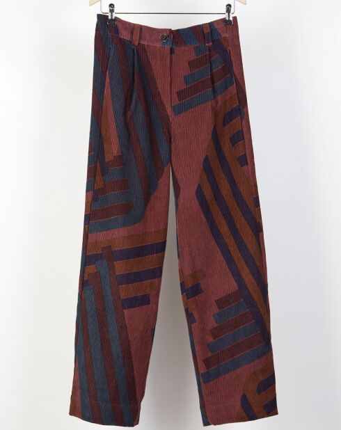 Victor Alto bordeauxrode corduroy broek
