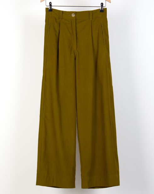 Victor Madone kaki groene fluwelen broek