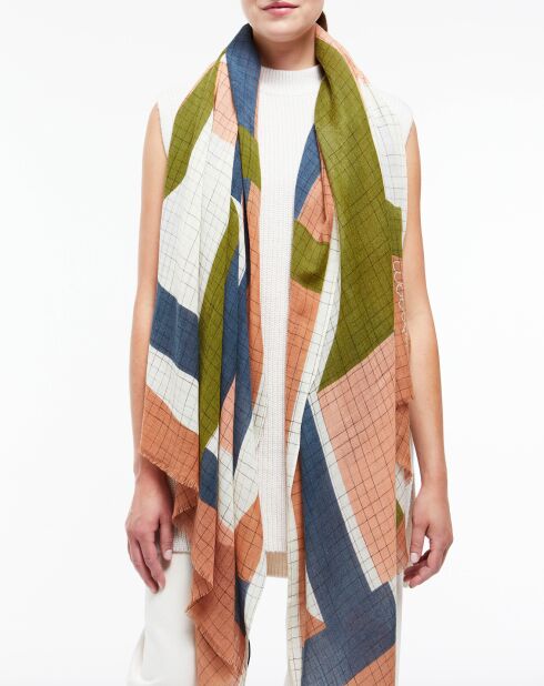 Foulard 100% Laine Supersonic rose - 100x190 cm