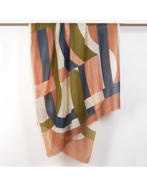 Foulard 100% Laine Supersonic rose - 100x190 cm