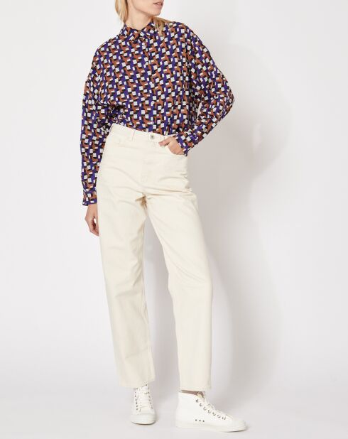 Rosalie Tempo lila Hemd aus 100% Seide
