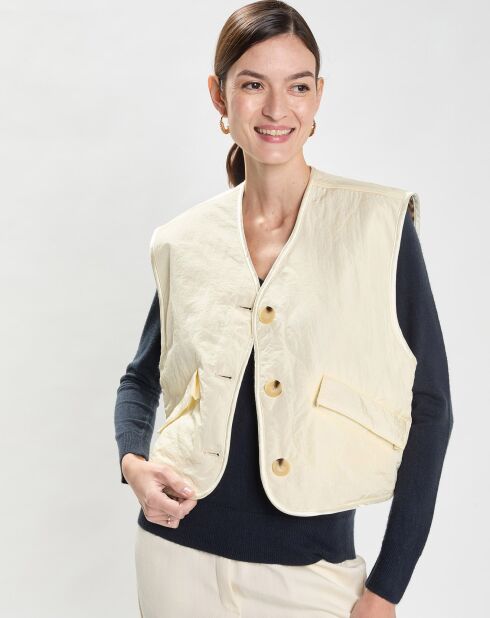 Wendejacke mit ecrufarbenem Leopardenmuster