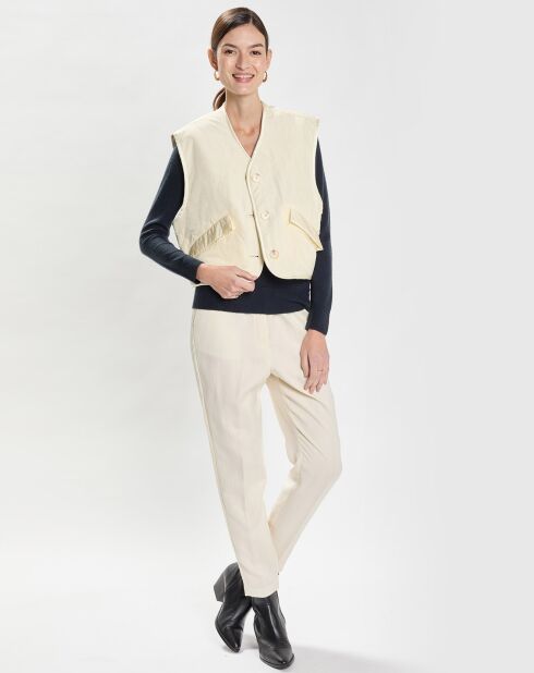 Wendejacke mit ecrufarbenem Leopardenmuster