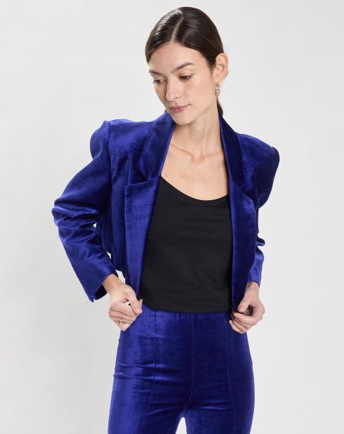 Veste en Velours Spencer bleu foncé