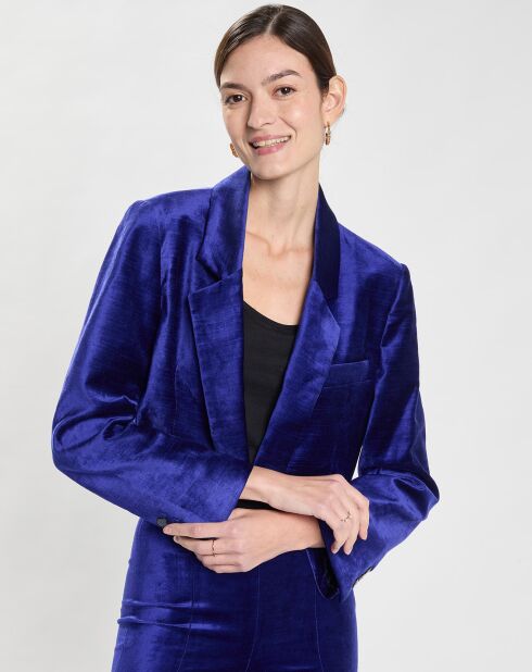 Veste en Velours Spencer bleu foncé
