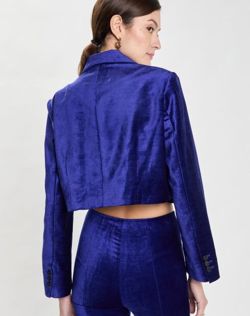Donkerblauwe Spencer fluwelen jas