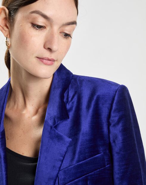 Veste en Velours Spencer bleu foncé