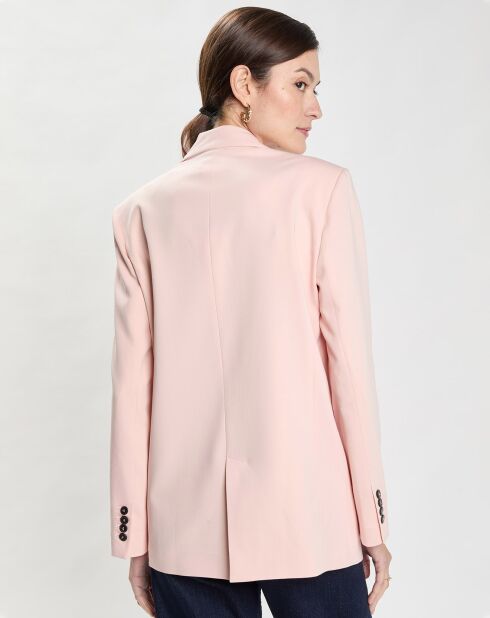 Giacca monopetto in twill rosa chiaro