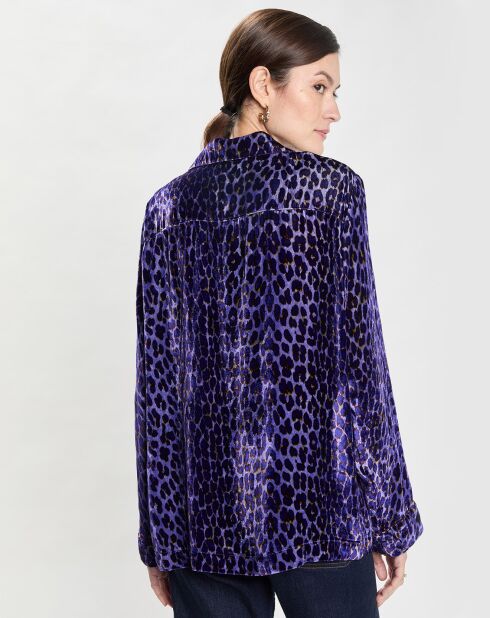 Chemise en Velours Print violet foncé