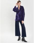 Chemise en Velours Print violet foncé