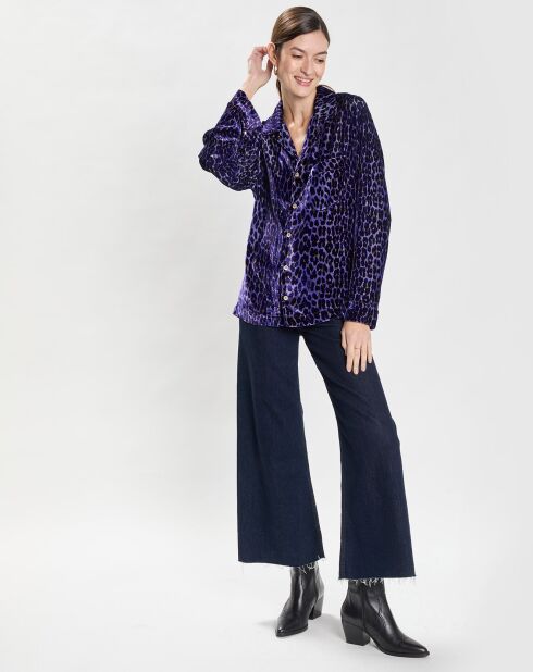 Chemise en Velours Print violet foncé