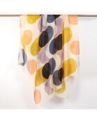 Sciarpa 100% lana ondulata gialla/viola - 100x190 cm