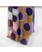 Schal Wave aus 100% Wolle lila/marineblau - 100x190 cm