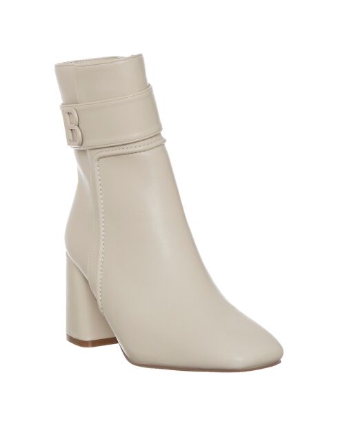 Bottines Tiphaine beiges - Talon 6.5 cm
