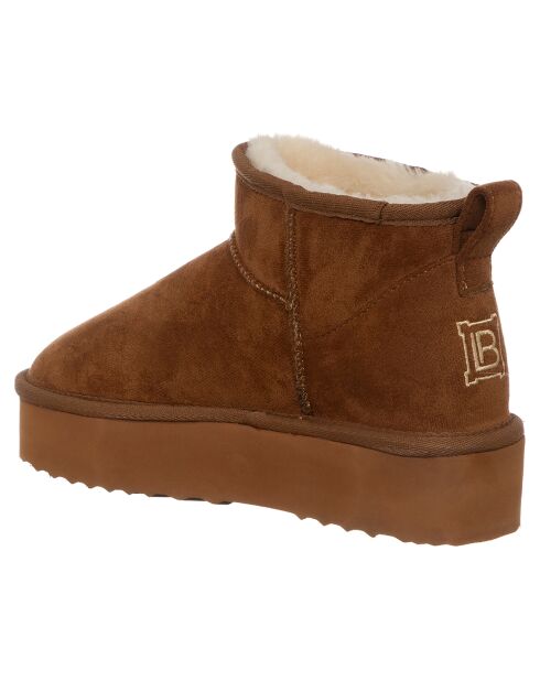 Boots fourrées Hortense camel - Talon 4 cm