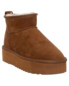 Boots fourrées Hortense camel - Talon 4 cm