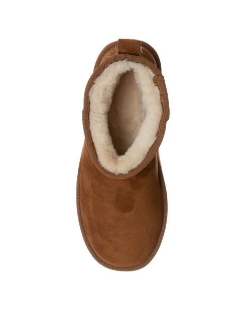 Boots fourrées Hortense camel - Talon 4 cm