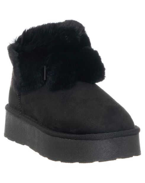 Boots fourrées Chiara noires - Talon 4 cm