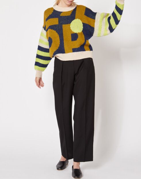 Icone khakigrüner Pullover aus Wollmischung