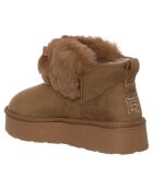 Boots fourrées Chiara camel - Talon 4 cm