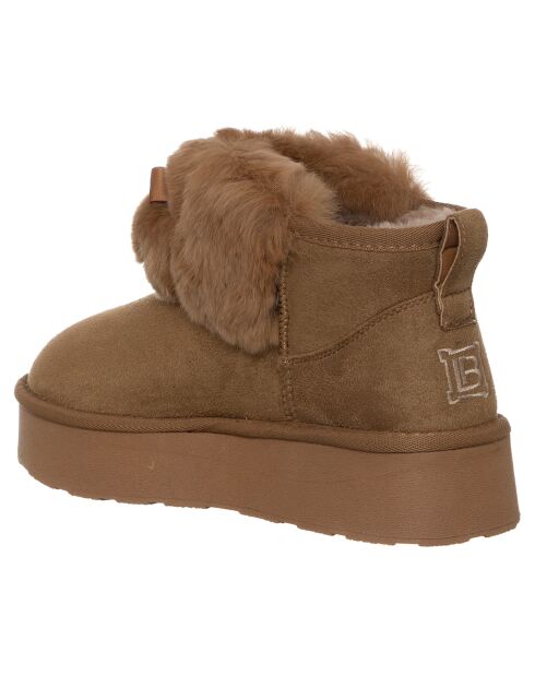 Boots fourrées Chiara camel - Talon 4 cm