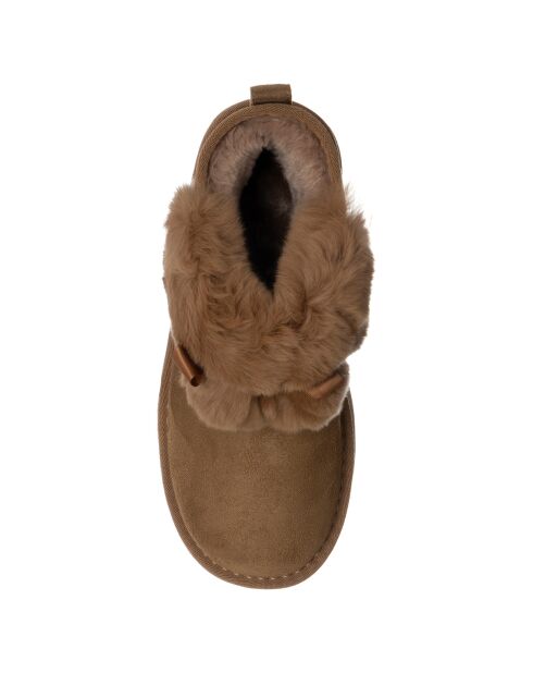 Boots fourrées Chiara camel - Talon 4 cm