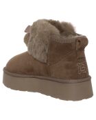 Boots fourrées Chiara marron/beige - Talon 4 cm