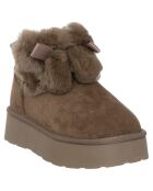 Boots fourrées Chiara marron/beige - Talon 4 cm