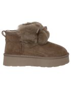 Boots fourrées Chiara marron/beige - Talon 4 cm