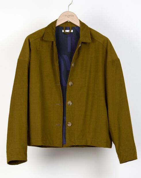 Veste en Velours Mina Madone vert kaki