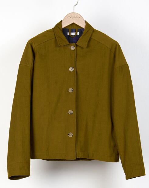 Veste en Velours Mina Madone vert kaki
