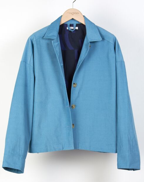 Veste en Velours Mina Madone bleu/gris