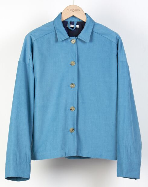 Veste en Velours Mina Madone bleu/gris
