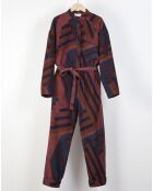 Tuta Monica Alto in velluto rosso bordeaux