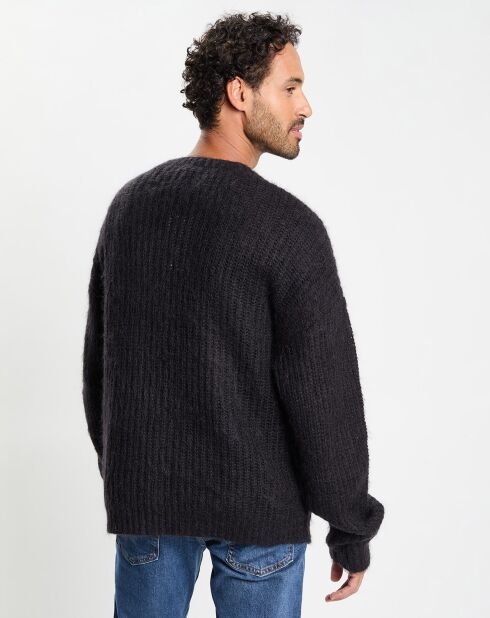 Pull en Laine & Mohair mélangés Sim Card Crewneck Jumper noir