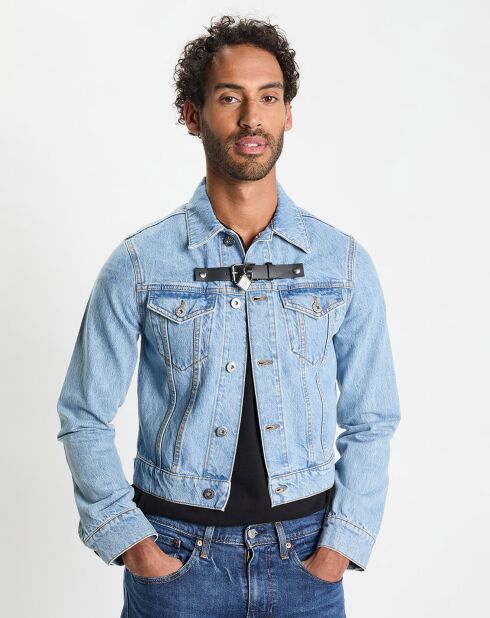 Veste en Jean Padlock Strap Trucker bleue
