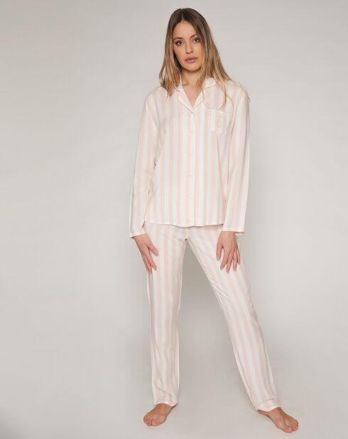 Pyjama haut à manches longues & pantalon rose clair