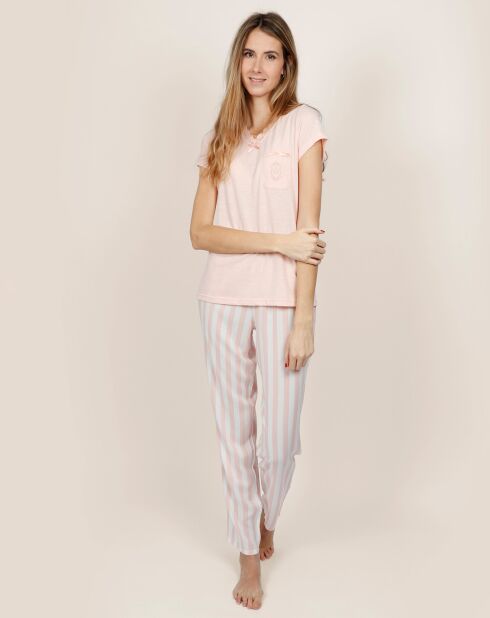 Klassieke lichtroze pyjama