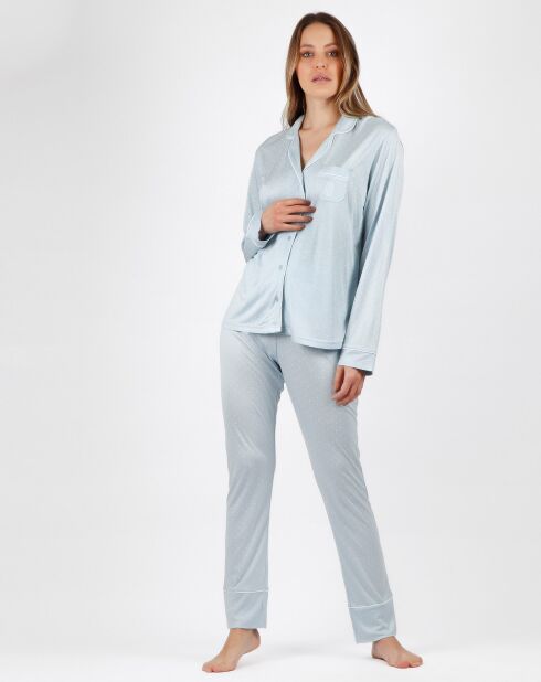 Pyjama haut à manches longues & pantalon bleu