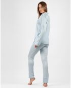 Pyjama haut à manches longues & pantalon bleu