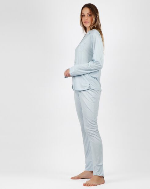 Pyjama haut à manches longues & pantalon bleu