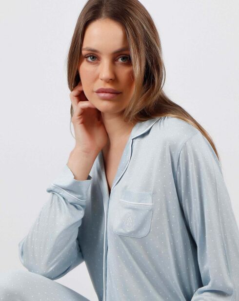 Pyjama haut à manches longues & pantalon bleu