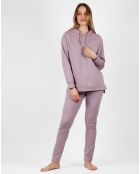 Pyjama haut à manches longues & pantalon violet clair