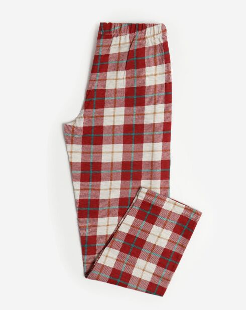 Pyjama haut à manches longues & pantalon gris/rouge