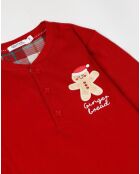 Pyjama haut à manches longues & pantalon rouge