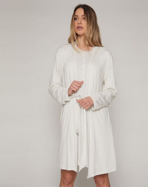 Déshabillé Classic blanc/beige