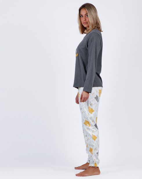 Pyjama haut à manches longues & pantalon gris