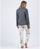Pyjama haut à manches longues & pantalon gris