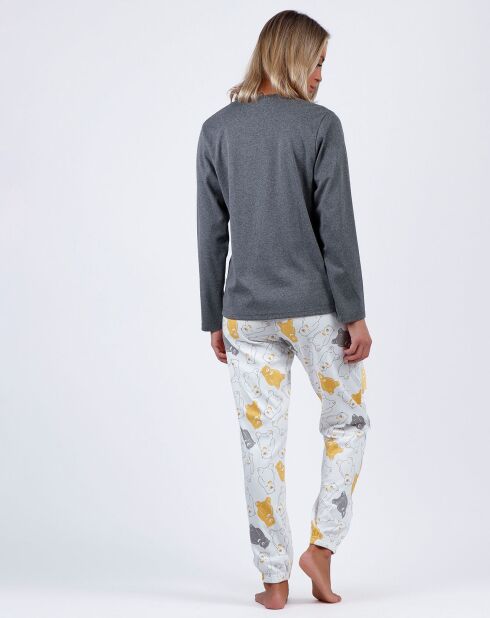 Pyjama haut à manches longues & pantalon gris